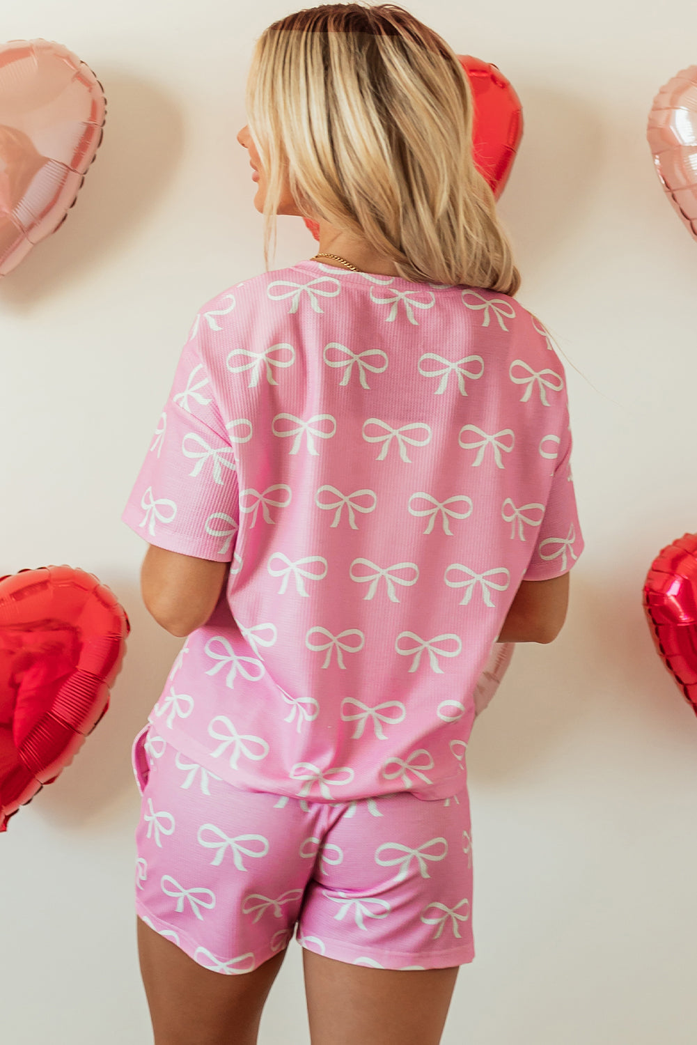 Pink Bowknot Pajama Set