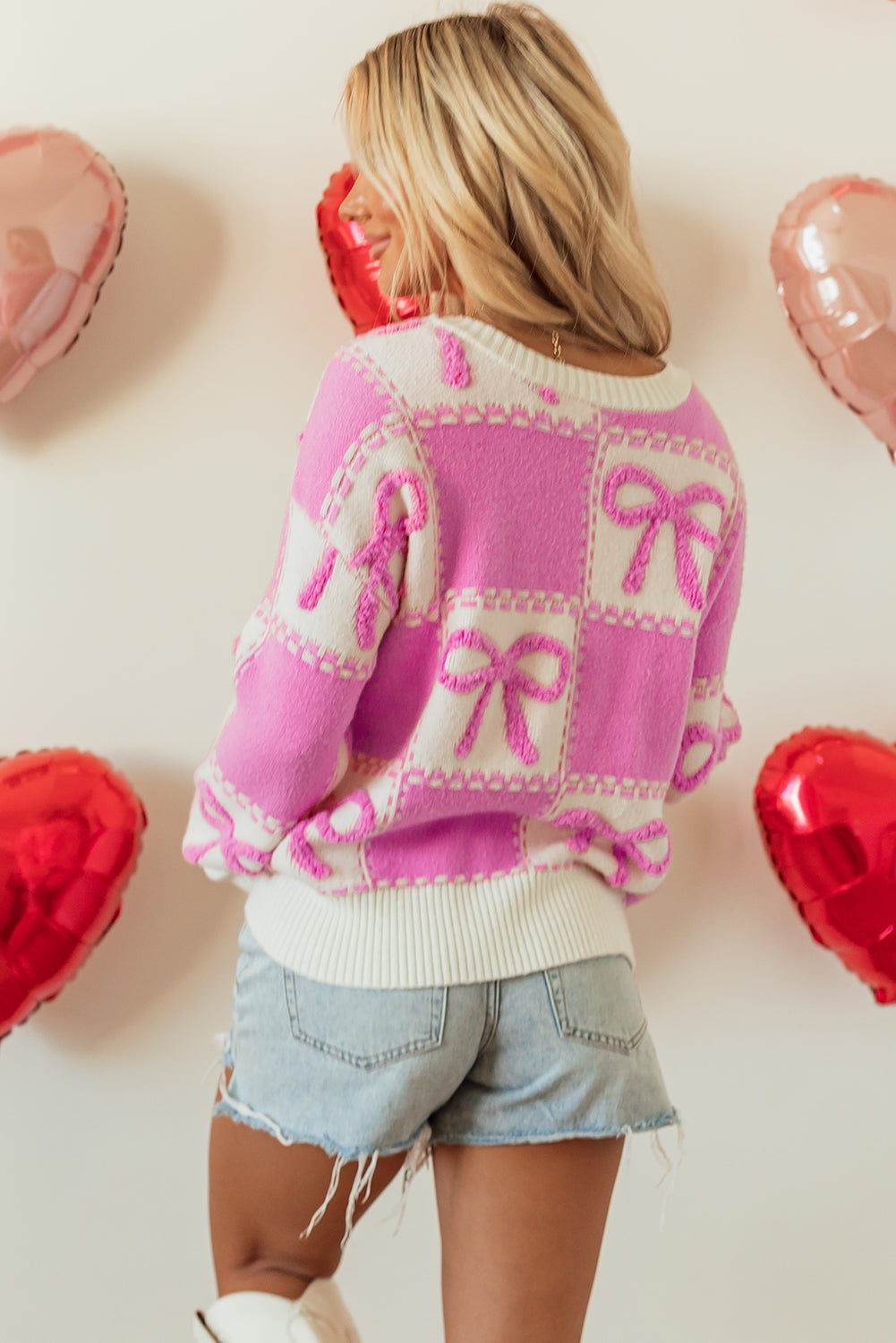Checkered Bow Sweater