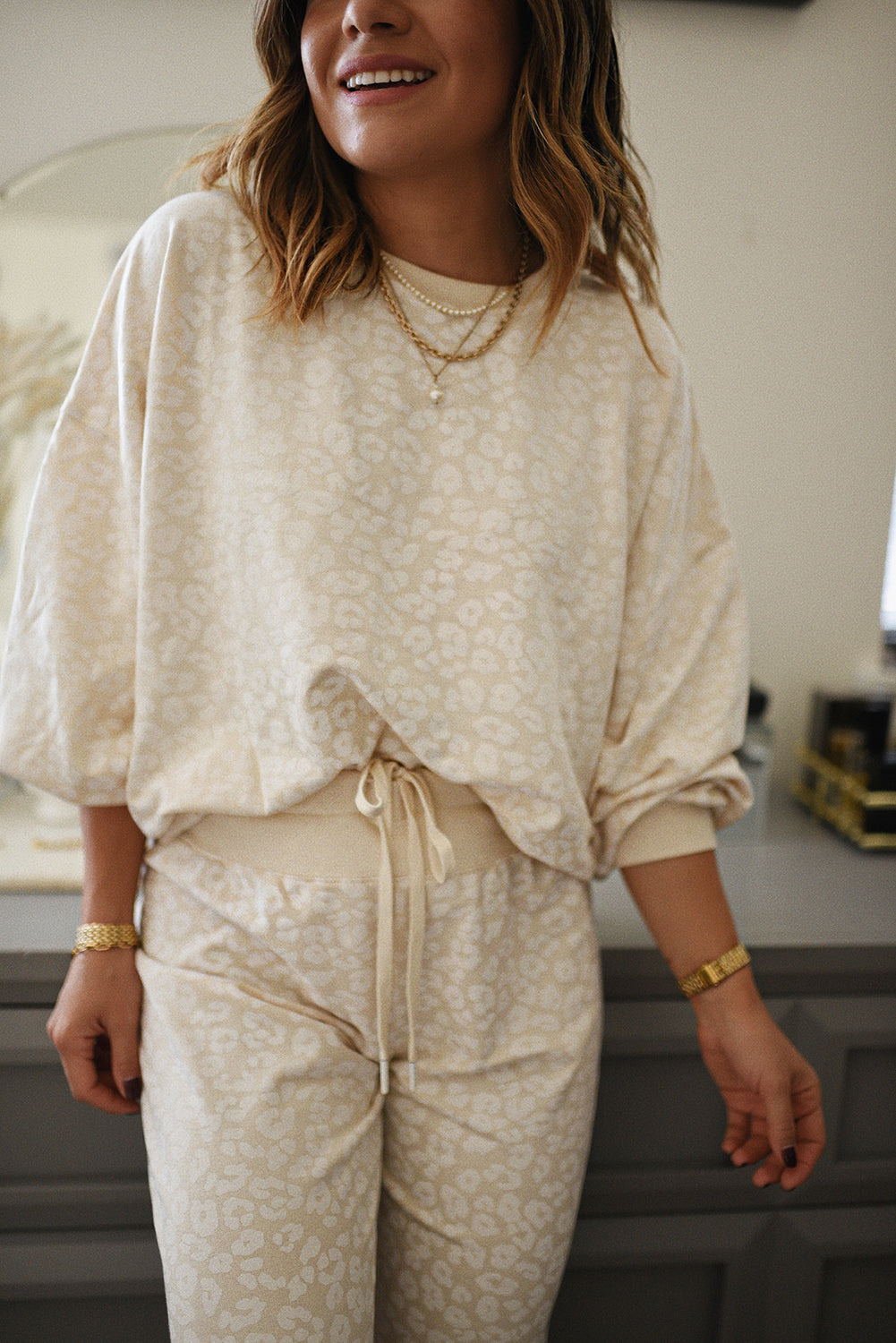 White Cheetah Loungewear